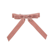 Load image into Gallery viewer, Alice Short Luxe Dusty Mauve Velvet Bow Barrette
