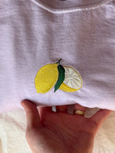 Load image into Gallery viewer, Orchid Tee w/ Embroidered Lemon
