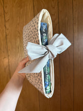 Load image into Gallery viewer, Cottage Blue Floral Quilted Bow Book Sleeve

