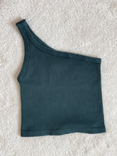 Load image into Gallery viewer, Vintage One Shoulder Ribbed Crop Top - 4 colors

