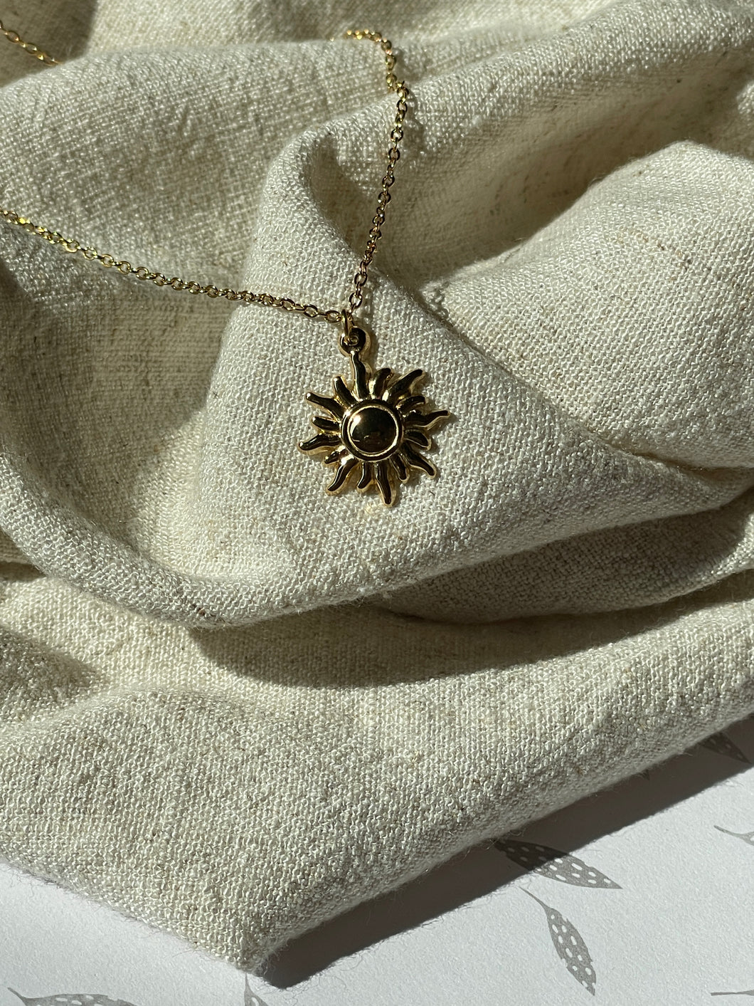 Dainty Golden Sun Necklace