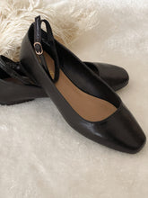 Load image into Gallery viewer, Maribelle Ankle Strap Black Ballet Flats
