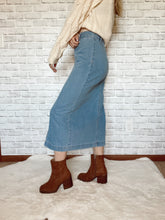 Load image into Gallery viewer, Irregular Buttoned Denim High-Rise Maxi Skirt
