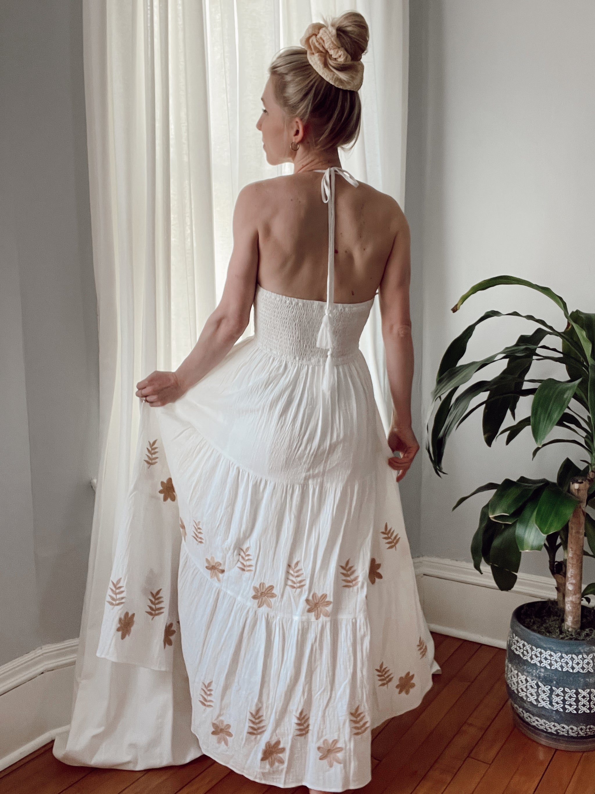 fitted lace wedding dress Sadie Maxi Dress Teal and Chartreuse Jasmine Eyelet main image 0