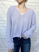 Load image into Gallery viewer, Lavender V-Neck Light Weight Sweater
