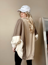 Load image into Gallery viewer, Lallie Brown Colorblock Hi-Lo Oversized Sweater
