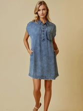 Load image into Gallery viewer, Elsie Tencel Denim Frayed Dress
