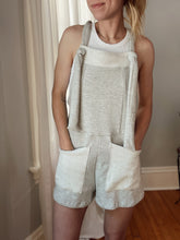 Load image into Gallery viewer, French Terry Overall Grey Romper
