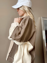 Load image into Gallery viewer, Lallie Brown Colorblock Hi-Lo Oversized Sweater
