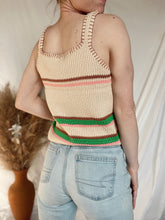 Load image into Gallery viewer, Multi-Color Natural Striped Crochet Sweater Tank
