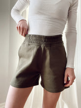 Load image into Gallery viewer, High Waist Olive Lounge Shorts
