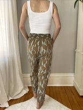 Load image into Gallery viewer, Taupe &amp; Aqua Smocked Printed Pants
