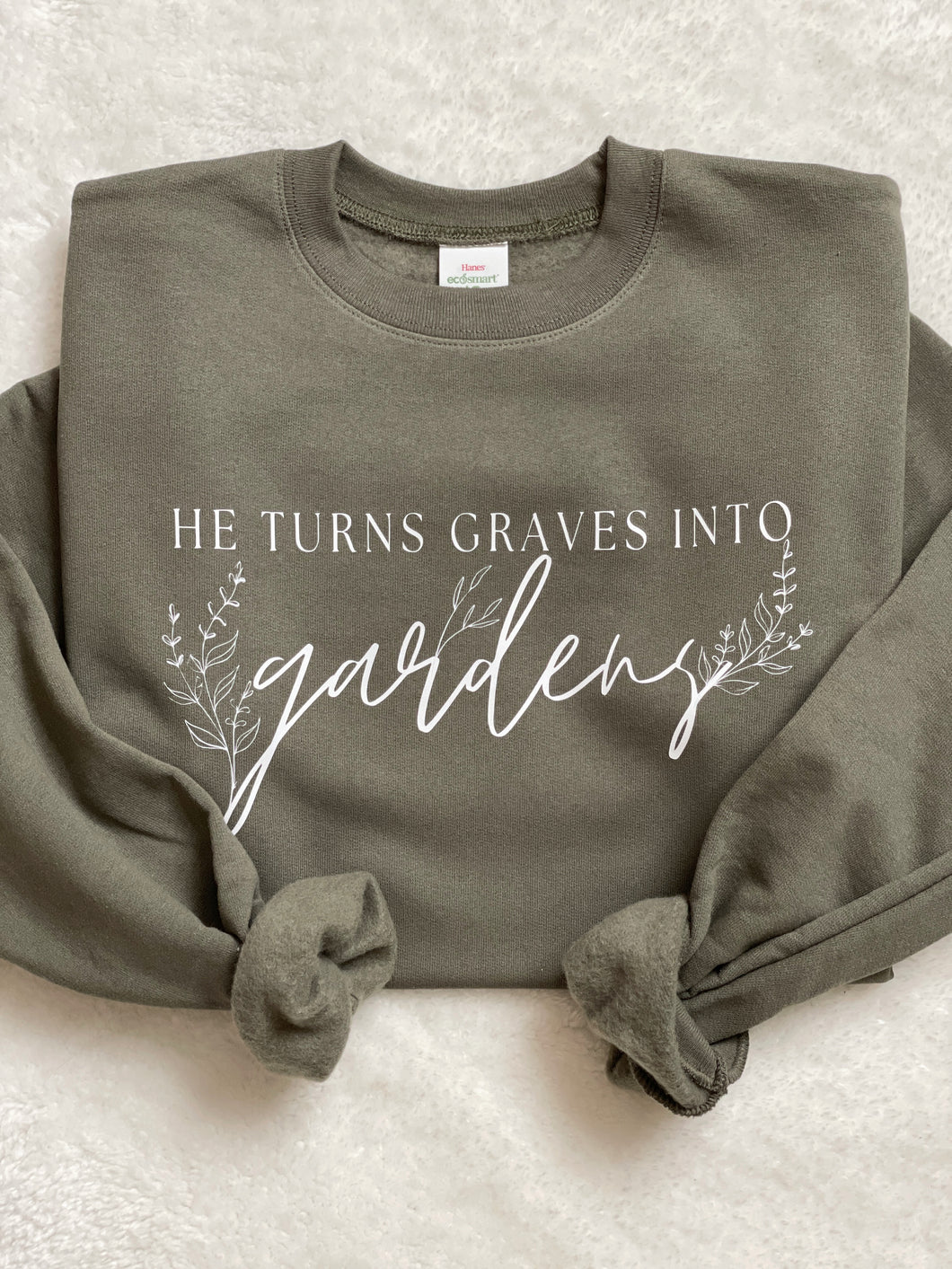 Graves to Gardens Olive Crewneck