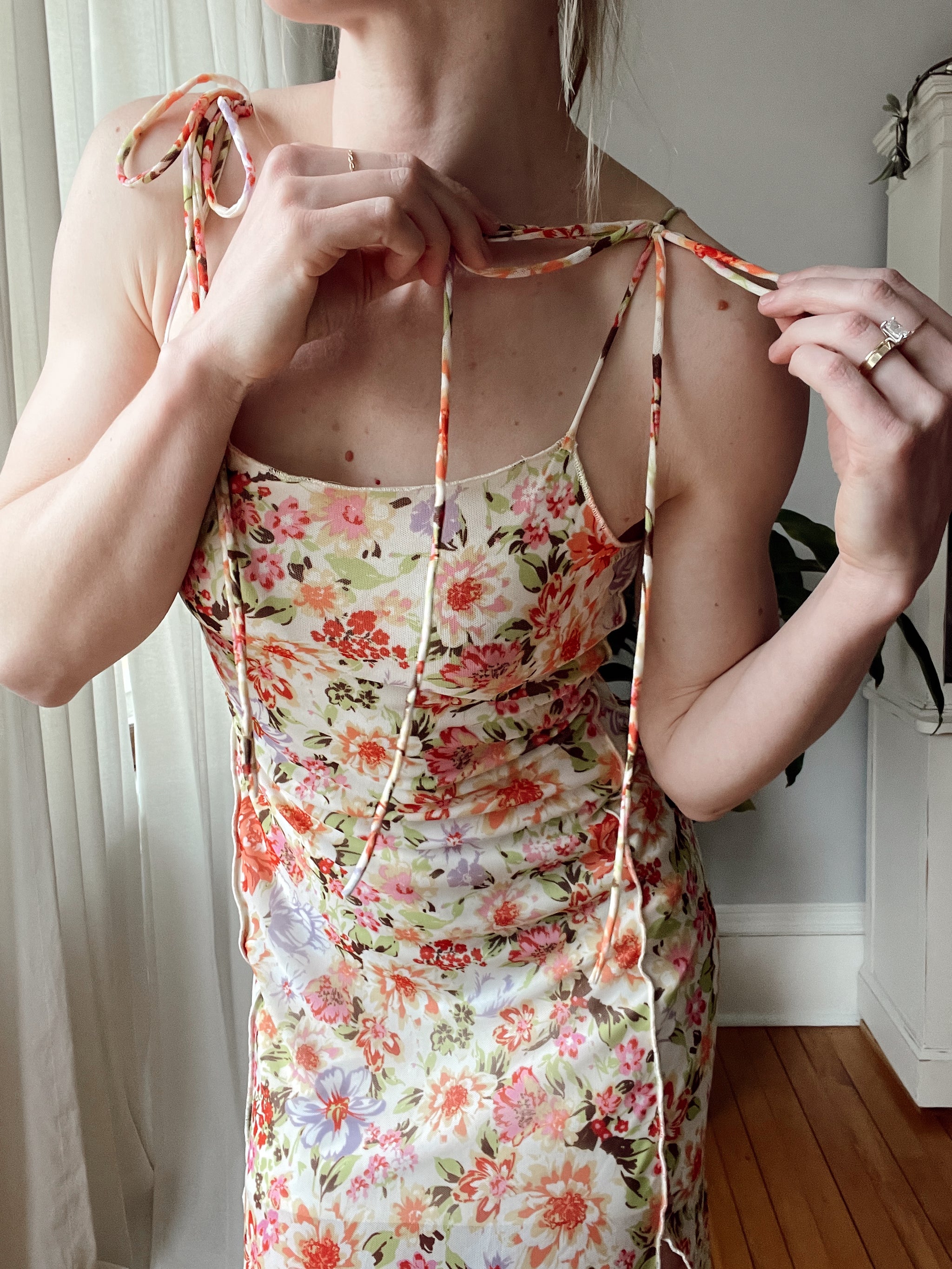 mesh midi slip dress Savannah Floral Mesh Midi Slip Dress – Thread & Table