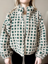 Load image into Gallery viewer, Fuzzy Checkered Sherpa Zip Up Jacket
