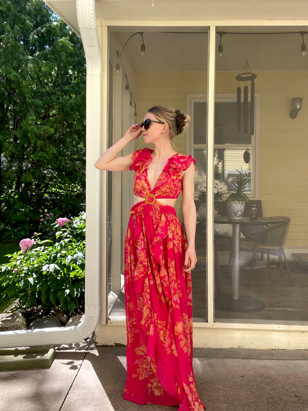 Camella Rose Citrus Maxi Cutout Dress – Thread & Table Camella Rose Citrus Maxi Cutout Dress – Thread & Table