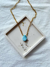 Load image into Gallery viewer, Teardrop Turquoise Stone Gold Necklace
