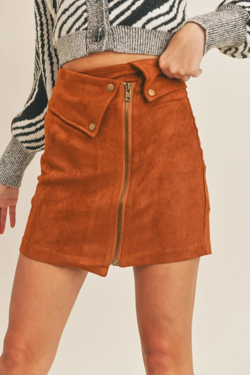 Camel Suede Skirt - Final Sale
