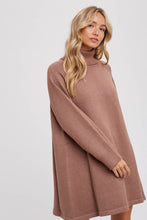 Load image into Gallery viewer, Turtleneck Knit Sweater Dress - Latte
