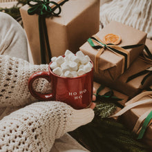 Load image into Gallery viewer, Ho Ho Ho Red Stoneware Coffee Mug
