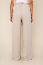 Load image into Gallery viewer, Wide Leg Rayon Linen Pant w/ Ruffle Waistband - Natural
