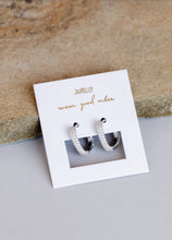 Load image into Gallery viewer, Sterling Silver Pavé Hoops
