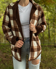 Load image into Gallery viewer, Roslyn Reversible Shacket in Brown Corduroy + Flannel
