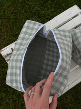 Load image into Gallery viewer, Sage Sherbet Gingham Pouch - 2 Sizes
