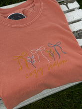 Load image into Gallery viewer, Cozy Season Embroidered Tee - 2 Colors
