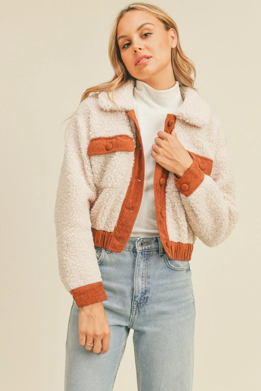Rustic Shearling Cropped Jacket - Final Sale