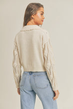 Load image into Gallery viewer, Creamy Collared Cable Knit Sweater - Final Sale
