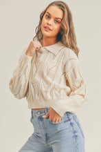 Load image into Gallery viewer, Creamy Collared Cable Knit Sweater - Final Sale
