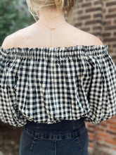 Load image into Gallery viewer, Gingham Cropped Blouse
