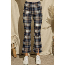 Load image into Gallery viewer, Wide Leg Navy Plaid Pant
