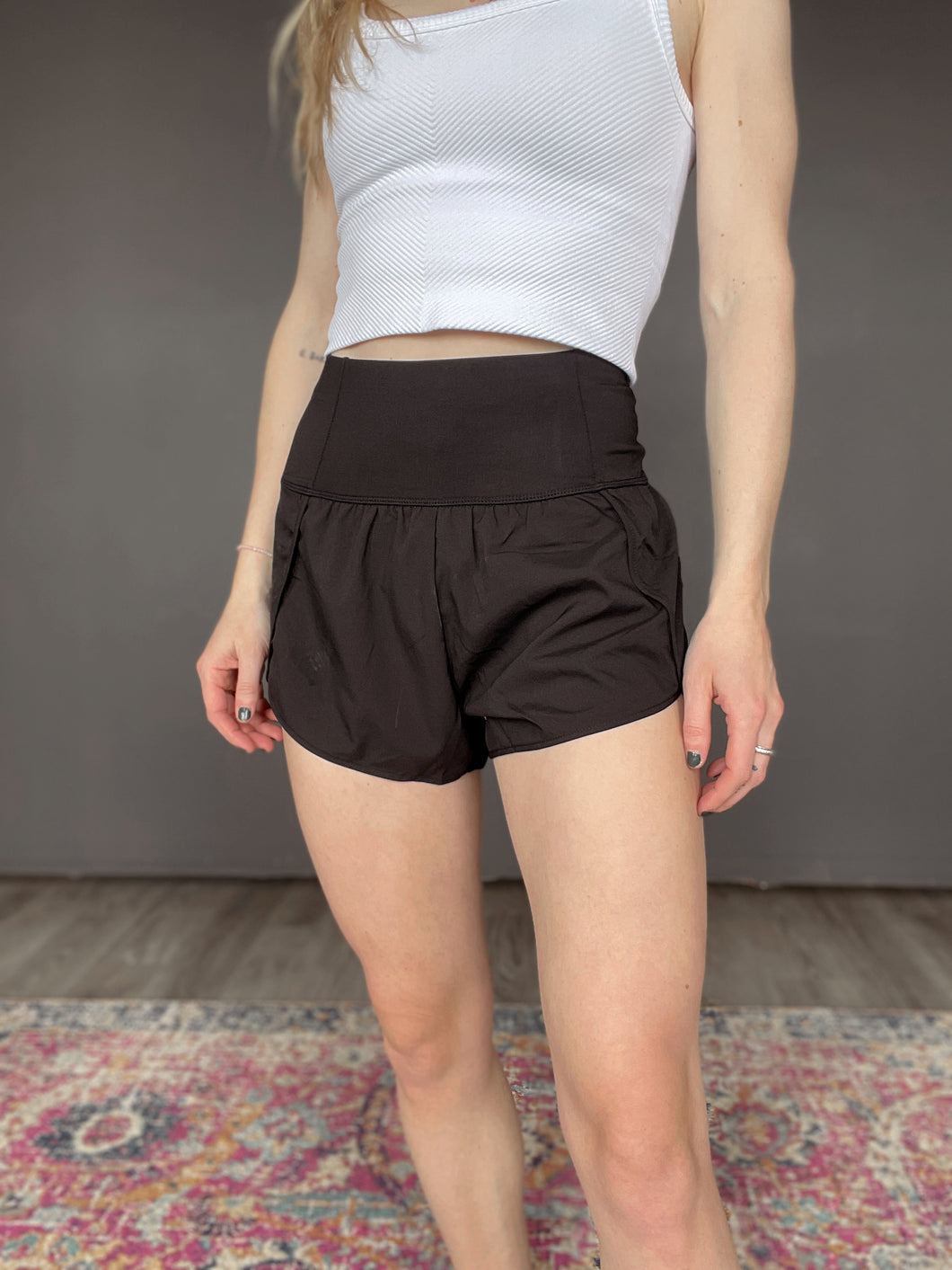 Women's Black or Baby Blue Lined Athleisure Shorts