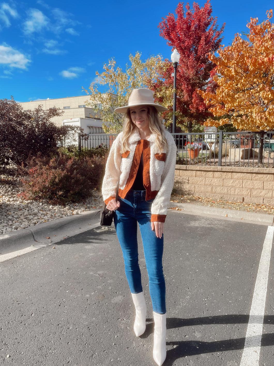 Rustic Shearling Cropped Jacket