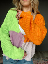 Load image into Gallery viewer, Oversized Color Block Cardigan
