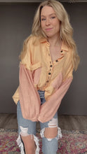 Load and play video in Gallery viewer, Peach + Pink Dreamsicle Long Sleeve Top
