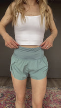 Load and play video in Gallery viewer, Women&#39;s Black or Baby Blue Lined Athleisure Shorts
